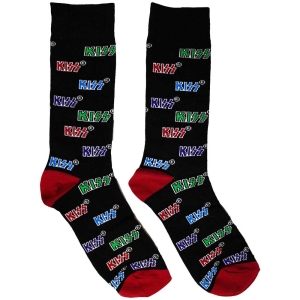 Kiss - Coloured Logos Patt Bl Socks (Eu 39-45) in der Gruppe MERCHANDISE / Merch / Hårdrock bei Bengans Skivbutik AB (5564506)