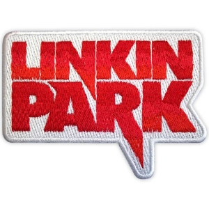 Linkin Park - Red Logo Wht Woven Patch in der Gruppe MERCHANDISE / Merch / Hårdrock bei Bengans Skivbutik AB (5565595)