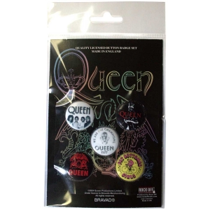 Queen - Fat Bottomed Girls Button Badge Pack in der Gruppe MERCHANDISE / Merch / Pop-Rock bei Bengans Skivbutik AB (5569299)