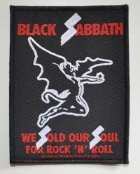 Black Sabbath - Patch Sold Our Souls (9,6 X 7,2 Cm) in der Gruppe MERCHANDISE / Accessoarer / Hårdrock bei Bengans Skivbutik AB (5577293)