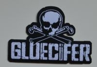 Gluecifer - Patch Skull Logo (9,2 X 6,5 Cm) in der Gruppe MERCHANDISE / Stoffaufnäher /  bei Bengans Skivbutik AB (5577327)