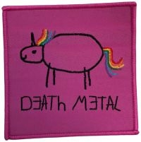 Death Metal - Patch Unicorn Pink (7,9 X 7,9 Cm) in der Gruppe MERCHANDISE / Stoffaufnäher / Heavy Metal bei Bengans Skivbutik AB (5577402)