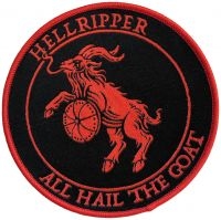 Hellripper - Patch All Hail The Goat Red (9 Cm) in der Gruppe MERCHANDISE / Stoffaufnäher / Heavy Metal bei Bengans Skivbutik AB (5577459)