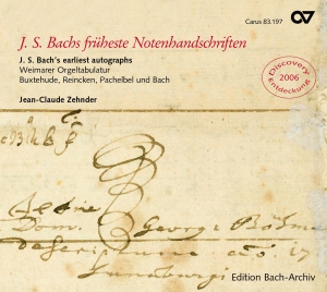 Jean-Claude Zehnder - J.S. Bach’S Earliest Autographs in der Gruppe CD / Klassiskt bei Bengans Skivbutik AB (5579619)