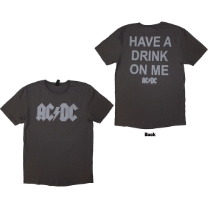 Ac/Dc - Have A Drink On Me Uni Grey T-Shirt in der Gruppe MERCHANDISE / T-shirt / Hårdrock bei Bengans Skivbutik AB (5581211r)