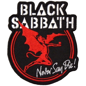 Black Sabbath - Archangel Never Say Die Woven Patch in der Gruppe MERCHANDISE / Merch / Hårdrock bei Bengans Skivbutik AB (5581810)