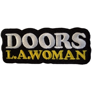The Doors - La Woman Text Logo Bl Woven Patch in der Gruppe MERCHANDISE / Merch / Pop-Rock bei Bengans Skivbutik AB (5581812)