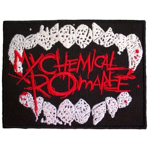 My Chemical Romance - The Black Parade Logo Fangs Woven Patch in der Gruppe MERCHANDISE / Merch / Pop-Rock bei Bengans Skivbutik AB (5581846)