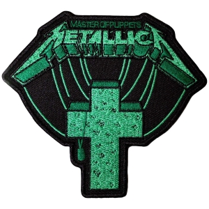 Metallica - Master Of Puppets Green Cross Woven Patch in der Gruppe MERCHANDISE / Merch / Hårdrock bei Bengans Skivbutik AB (5581854)