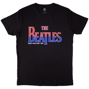 Beatles - First Usa Visit Uni Bl T-Shirt in der Gruppe MERCHANDISE / T-shirt / Pop-Rock bei Bengans Skivbutik AB (5583016r)