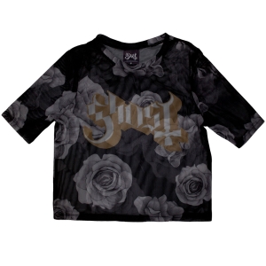 Ghost - Logo & Roses Lady Bl Mesh Crop Top in der Gruppe MERCHANDISE / T-shirt / Hårdrock bei Bengans Skivbutik AB (5583026r)