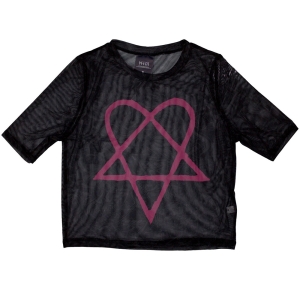 Him - Pink Heartagram Lady Bl Mesh Crop Top in der Gruppe MERCHANDISE / T-shirt / Hårdrock bei Bengans Skivbutik AB (5583029r)