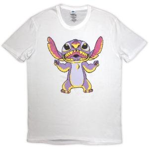 Lilo & Stitch - Purple Stitch Uni Wht T-Shirt in der Gruppe MERCHANDISE / T-shirt / Film-Musikal bei Bengans Skivbutik AB (5583035r)
