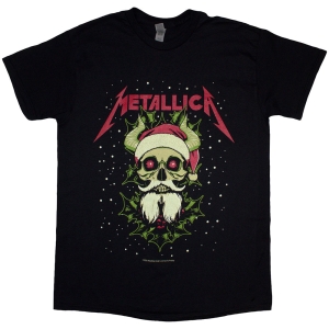 Metallica - Metallica Santa Horns Uni Bl T-Shirt in der Gruppe MERCHANDISE / T-shirt / Hårdrock bei Bengans Skivbutik AB (5583038r)