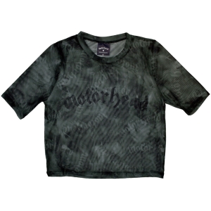Motorhead - Logo Lady Green Mesh Crop Top in der Gruppe MERCHANDISE / T-shirt / Hårdrock bei Bengans Skivbutik AB (5583039r)