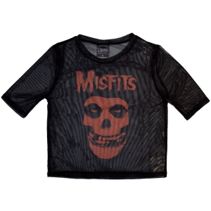 Misfits - Orange Logo & Skull Lady Bl Mesh Crop Top in der Gruppe MERCHANDISE / T-shirt / Punk bei Bengans Skivbutik AB (5583041r)