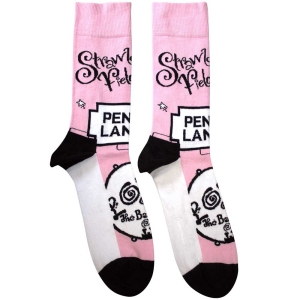 Beatles - Strawberry Fields/Penny Lane Uni Pink Socks in der Gruppe MERCHANDISE / Merch / Pop-Rock bei Bengans Skivbutik AB (5583662)