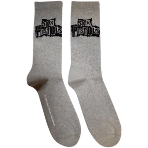Sex Pistols - Stacked Logo Uni Grey Socks in der Gruppe MERCHANDISE / Merch / Punk bei Bengans Skivbutik AB (5583692)