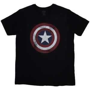 Marvel  - Captain America Distress Shield Uni Bl T-Shirt in der Gruppe MERCHANDISE / T-shirt / Film-Musikal bei Bengans Skivbutik AB (5583721r)