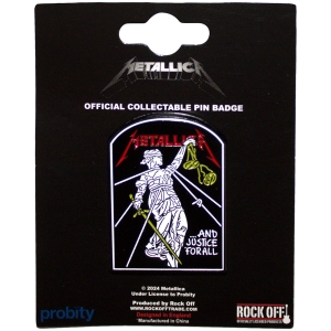 Metallica - And Justice For All Tombstone Pin Badge in der Gruppe MERCHANDISE / Merch / Hårdrock bei Bengans Skivbutik AB (5583927)