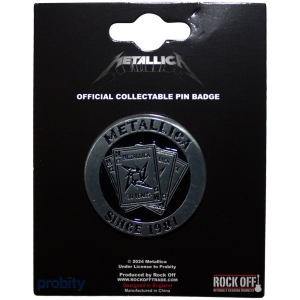 Metallica - 30Th Anniversary Playing Card Pin Badge in der Gruppe MERCHANDISE / Merch / Hårdrock bei Bengans Skivbutik AB (5583931)