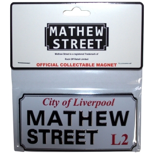 Rock Off - Mathew Street Liverpool Sign Embossed Magnet in der Gruppe MERCHANDISE / Merch / Pop-Rock bei Bengans Skivbutik AB (5583945)