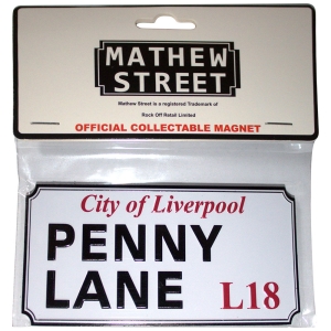 Rock Off - Penny Lane Liverpool Sign Embossed Magnet in der Gruppe MERCHANDISE / Merch / Pop-Rock bei Bengans Skivbutik AB (5583946)
