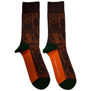 Beatles - Beatles Rubber Soul Text Outlines Repeat Uni Brown Socks (Size 40-44) in der Gruppe MERCHANDISE / Merch / Pop-Rock bei Bengans Skivbutik AB (5586277)