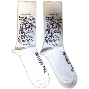 Beatles - Beatles White Album Faces Outlines Uni Wht Socks (Size 40-44) in der Gruppe MERCHANDISE / Merch / Pop-Rock bei Bengans Skivbutik AB (5586278)