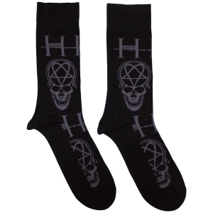 Him - Him Heartagram Skull Uni Bl Socks (Size 40-44) in der Gruppe MERCHANDISE / Merch / Hårdrock bei Bengans Skivbutik AB (5586286)