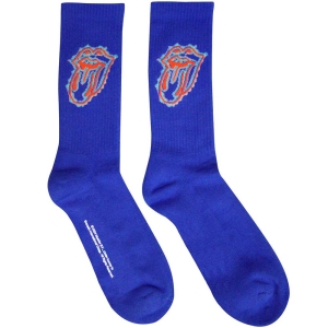 Rolling Stones - Doodle Tongue Uni Blue Socks (Size 40-44) in der Gruppe MERCHANDISE / Merch / Pop-Rock bei Bengans Skivbutik AB (5586300)