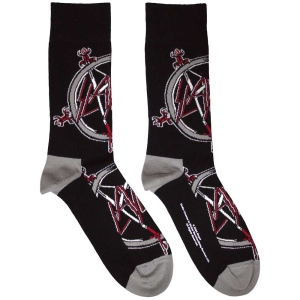Slayer - Pentagram Uni Bl Socks (Size 40-44) in der Gruppe MERCHANDISE / Merch / Hårdrock bei Bengans Skivbutik AB (5586307)