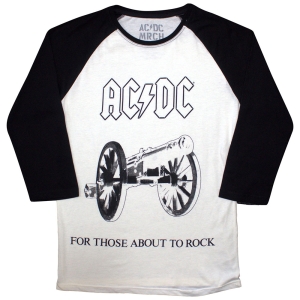 Ac/Dc - For Those About To Rock Uni Bl/Wht Longsleeve in der Gruppe MERCHANDISE / T-shirt / Hårdrock bei Bengans Skivbutik AB (5586327r)