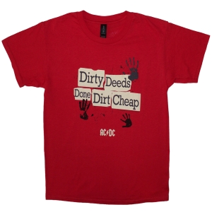 Ac/Dc - Dirty Deeds Done Dirt Cheap Boys Red T-Shirt in der Gruppe MERCHANDISE / Merch / Hårdrock bei Bengans Skivbutik AB (5586330r)