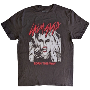 Lady Gaga - Born This Way Photo Uni Grey T-Shirt  (XL) in der Gruppe -Start Tshirt bei Bengans Skivbutik AB (5586628)