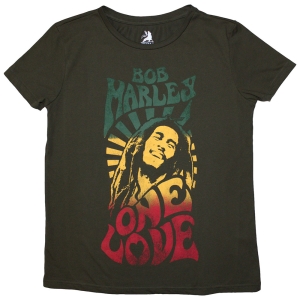 Bob Marley - One Love Gradient Stone Wash Uni Green T-Shirt in der Gruppe MERCHANDISE / T-shirt / Reggae bei Bengans Skivbutik AB (5586749r)