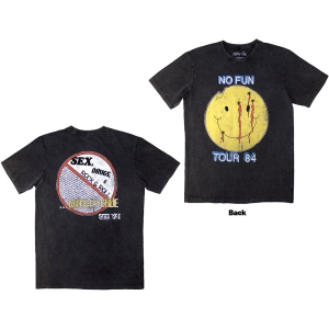 Motley Crue - No Fun Tour 84 Stone Wash Uni Char T-Shirt in der Gruppe MERCHANDISE / T-shirt / Hårdrock bei Bengans Skivbutik AB (5586776r)