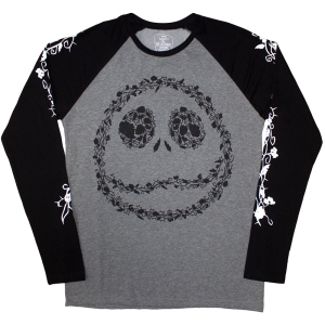 The Nightmare Before Christmas - Floral Jack Uni Grey/Bl Longsleeve in der Gruppe MERCHANDISE / T-shirt / Film-Musikal bei Bengans Skivbutik AB (5586799r)