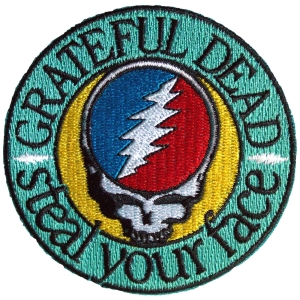 Grateful Dead - Steal Your Face Text Emblem Woven Patch in der Gruppe MERCHANDISE / Merch / Pop-Rock bei Bengans Skivbutik AB (5587234)