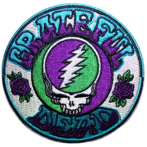 Grateful Dead - Steal Your Face Purple/Green Woven Patch in der Gruppe MERCHANDISE / Merch / Pop-Rock bei Bengans Skivbutik AB (5587235)