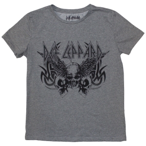 Def Leppard - Tribal Skull Lady Grey T-Shirt in der Gruppe MERCHANDISE / T-shirt / Hårdrock bei Bengans Skivbutik AB (5587260r)