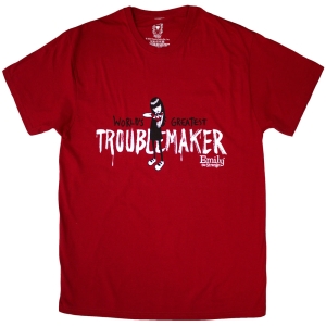 Emily The Strange - Troublemaker Uni Red T-Shirt in der Gruppe MERCHANDISE / T-shirt / TV-serie bei Bengans Skivbutik AB (5587263r)