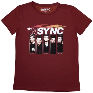 Nsync - Flame Logo Lady Red T-Shirt in der Gruppe MERCHANDISE / T-shirt / Pop-Rock bei Bengans Skivbutik AB (5587291r)