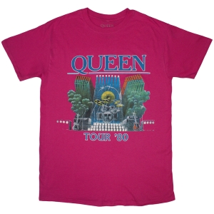 Queen - Queen Tour 80 Uni Pink T-Shirt in der Gruppe MERCHANDISE / T-shirt / Pop-Rock bei Bengans Skivbutik AB (5587298r)