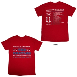 Beatles - Washington 64 Stars Setlist Uni Red T-Shirt in der Gruppe MERCHANDISE / T-shirt / Pop-Rock bei Bengans Skivbutik AB (5589198r)