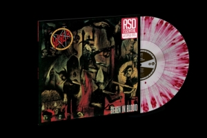 Slayer - Split Seams/Vikt Hörn Reign In Blood (Clear W/Red Splatter) in der Gruppe VINYL / Hårdrock bei Bengans Skivbutik AB (5589431)