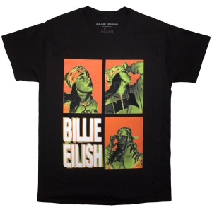Billie Eilish - 3 Photo Logo Uni Bl T-Shirt in der Gruppe MERCHANDISE / T-shirt / Pop-Rock bei Bengans Skivbutik AB (5593175r)