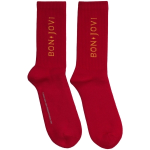 Bon Jovi - Original Logo Uni Red Socks (Eu 40-45) in der Gruppe MERCHANDISE / Merch / Pop-Rock bei Bengans Skivbutik AB (5629357)