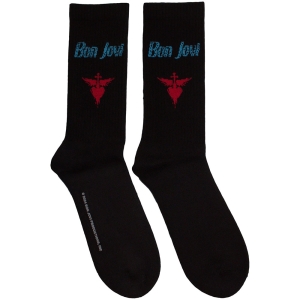 Bon Jovi - Dagger Heart Blue Logo Uni Bl Socks (Eu 40-45) in der Gruppe MERCHANDISE /  /  bei Bengans Skivbutik AB (5629360)