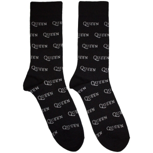 Queen - Logo Repeat Mono Bl Socks in der Gruppe MERCHANDISE / Merch / Nyheter / Pop-Rock bei Bengans Skivbutik AB (5630396)